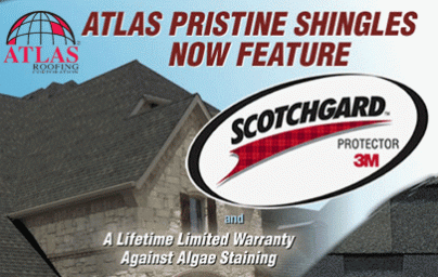 Atlas Pristine Shingles with Scotchgard Protector